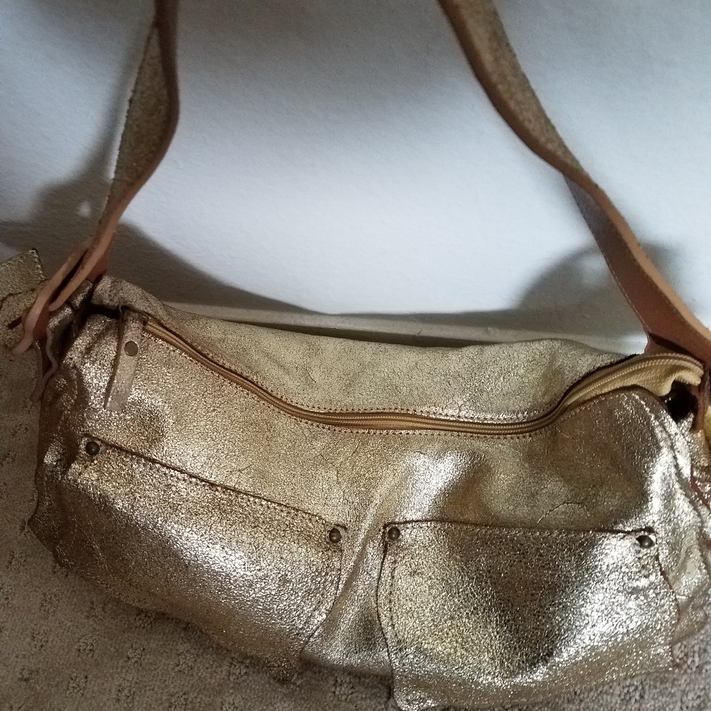 Ferro Doma Italian Leather Gold purse